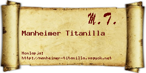 Manheimer Titanilla névjegykártya